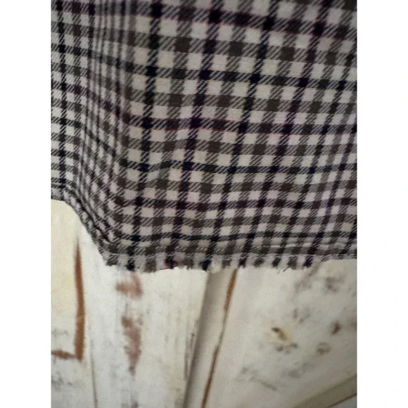 Ralph Lauren Blake 100% Cotton Button Down Shirt Long Sleeves Gingham Brown XL - Picture 7 of 8